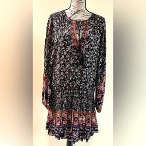 Astr Black Multi Color Drop Waist Dress